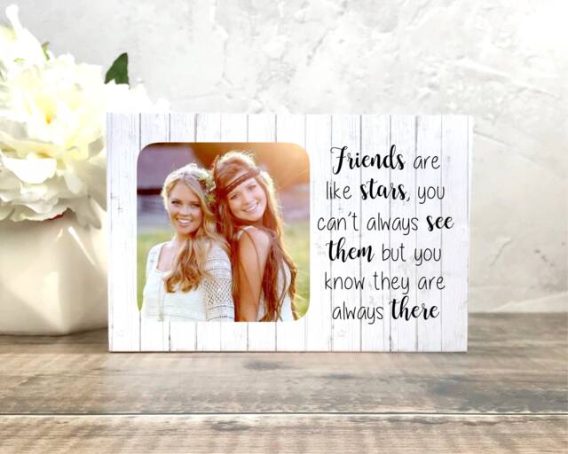 Friend Gift, Personalized Photo Best Birthday On Wood, Friendship Friends Frame - image 1