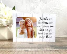 Friend Gift, Personalized Photo Best Birthday On Wood, Friendship Friends Frame