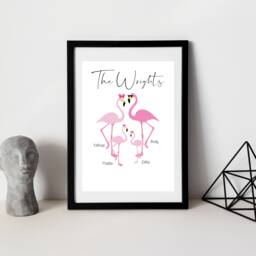 Personalised Family Flamingo Print - Of Flamingos Lover Housewarming Gift Wedding - thumbnail 1