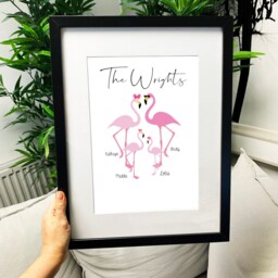 Personalised Family Flamingo Print - Of Flamingos Lover Housewarming Gift Wedding - thumbnail 3