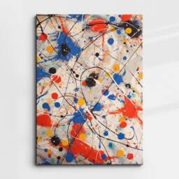 Colorful Paint Brush Splash Abstract Oil Painting Drip Style Wall Art, Framed Canvas Poster Print, Home Kitchen Office Room Decor, Gifts - thumbnail 3