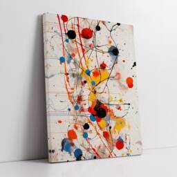 Colorful Paint Brush Splash Abstract Oil Painting Drip Style Wall Art, Framed Canvas Poster Print, Home Kitchen Office Room Decor, Gifts - thumbnail 2
