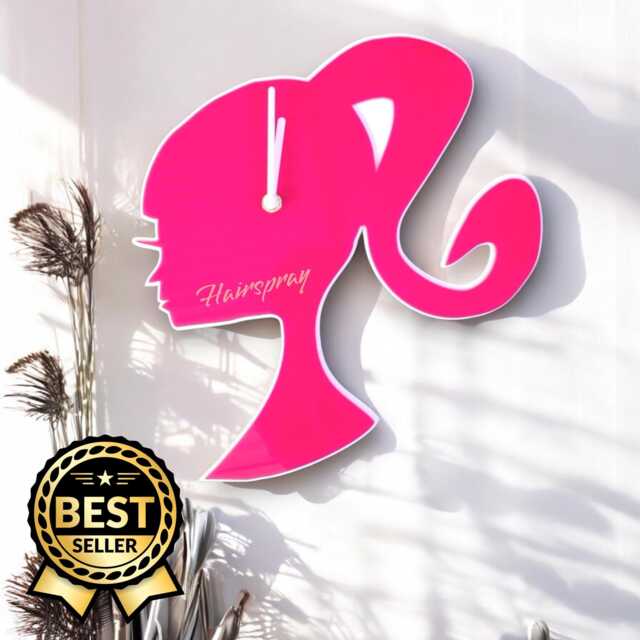 Hairdressers Pony Tail Style Personalised Clocks - Custom Colours & Woods, Sizes & Engraving Services - image 1