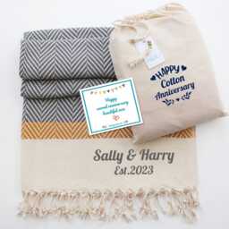 Personalised Handwoven Sofa Throw, Garden Shawl, Cotton Anniversary Gift, Couple Birthday Gift Her, Mothers Day, Retirement Gift - thumbnail 2