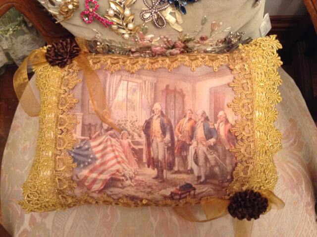 Throw Pillow With Image Of The Birth Old Glory - image 1