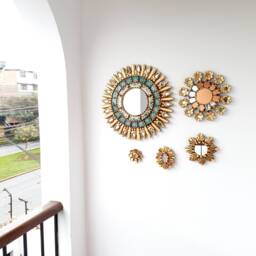 "Peruvian Mirrors ""Azteca Turquoise Collection" - thumbnail 3