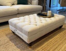 Regal Handcrafted Upholstered Chesterfield Seat & Decorative Footstool