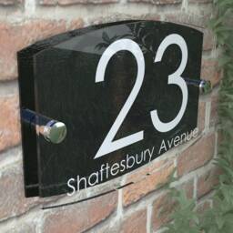 Modern Contemporary Property Number Door Sign Plaque - Ema5-27W-B-C - thumbnail 2