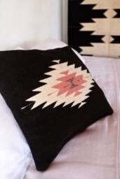 Zapotec Woven Wool Cushion, Decorative Throw Pillow, Mexican Textile Handwoven Pillow, Boho Throw Pillow