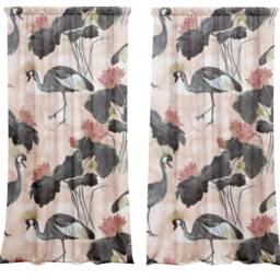 Set Of 2 Curtains Wit Peacocks, Peacocks Paintings, Blackout Curtains - thumbnail 2
