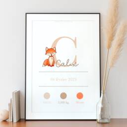 Gift - Birth Personalized Illustration/Birthday, Pregnancy, Birth, Friends, Family, Personalized Gift, Home Decor - thumbnail 2
