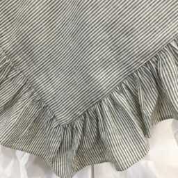 Subtle Black & White Ticking Stripe Ruffle Linen Duvet Cover Features Easy Flow Ruffles, Shabby Chic Bedding, Bedding - thumbnail 4
