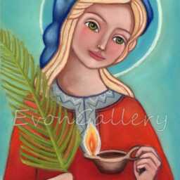 Lucia Of Syracuse, Saint Lucy, Lucia, Christian Art, Art Print, Wall Decor, Patron, Saint, Baptist Gift, Confirmation Communion - thumbnail 3