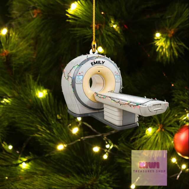 Custom Mri Machine Acrylic Ornament, Radiology Christmas Lights - image 1