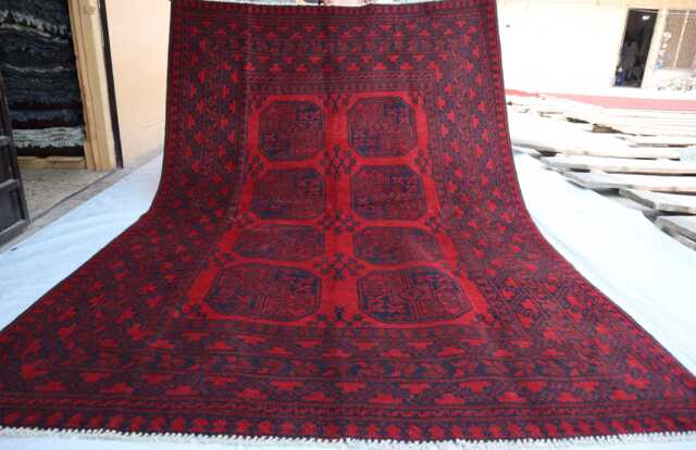 5x8 Ft Bokhara Afghan High Pile Rug Turkmen Area - Red Brand New Akhcha Handmade Livingroom Rug Tribal Bedroom Office - image 1