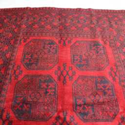 5x8 Ft Bokhara Afghan High Pile Rug Turkmen Area - Red Brand New Akhcha Handmade Livingroom Rug Tribal Bedroom Office - thumbnail 3