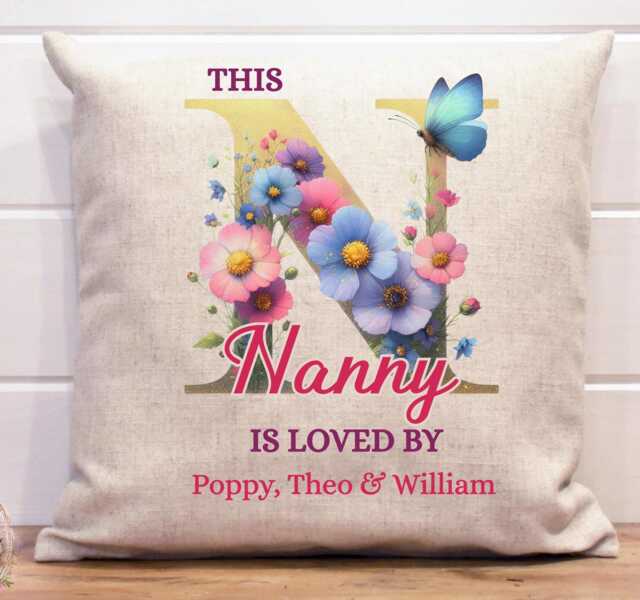 Personalised Mothers Day Nanny Cushion Custom Grandchildren Names Gift Nam Grandma - image 1
