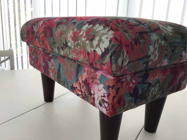 Footstool in A Sanderson Floral Fabric - image 1