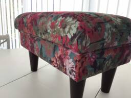 Footstool in A Sanderson Floral Fabric - thumbnail 1