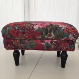 Footstool in A Sanderson Floral Fabric - thumbnail 3