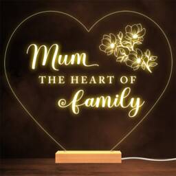 The Heart Of Family Mum Mother's Day Personalised Gift Warm Lamp Night Light - thumbnail 1