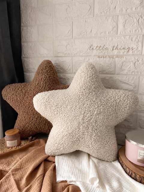 star Boucle Pillow - Soft Sky Room Decor Gift Shaped Space - image 1