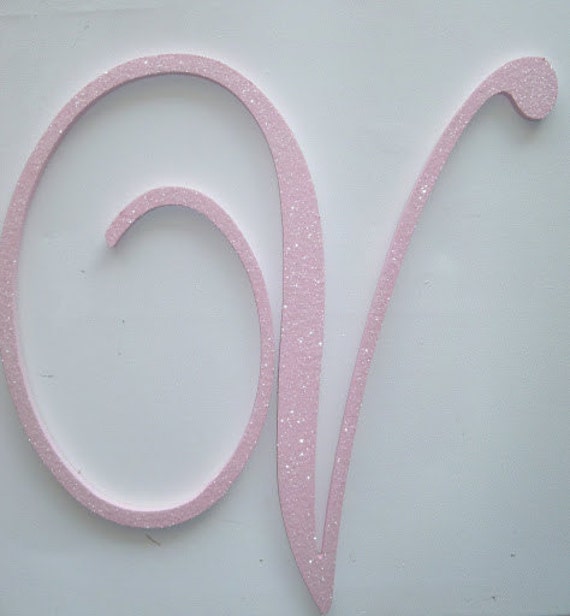 24 Inch Wedding Monogram Wood Wall Letters, Glitter & Sparkle, Baby Childrens Nursery Wall Decor