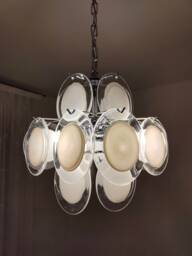 Murano Glass White Discs Chandelier - thumbnail 1