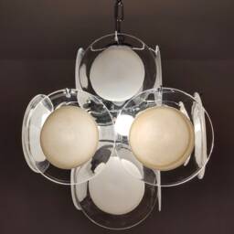 Murano Glass White Discs Chandelier - thumbnail 3