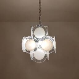 Murano Glass White Discs Chandelier - thumbnail 2