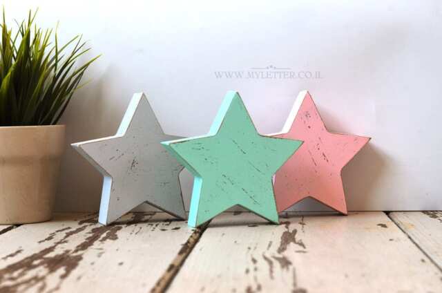 Wooden Rustic Stars, Christmas Decoration Freestanding Distressed Stars - image 1