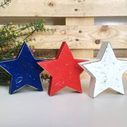 Wooden Rustic Stars, Christmas Decoration Freestanding Distressed Stars - thumbnail 2