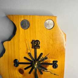 Illinois Handmade State Quarter Clock With Inlaid Quarters. Choice Of Wood. Customizable - thumbnail 4