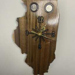 Illinois Handmade State Quarter Clock With Inlaid Quarters. Choice Of Wood. Customizable - thumbnail 3