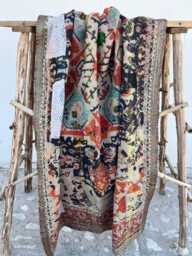 Elegant Reversible Cotton Kantha Quilt Bedspread - Hand Stitched Floral Print Lightweight Blanket