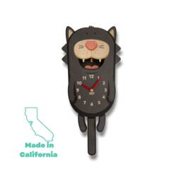 Cat Pendulum Clock - Wall Decor For Baby Nursery Or Kids Bedroom Animated Home - thumbnail 3