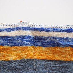 Handmade Boujad Wool Rug Abstract Multicolored Moroccan Carpet - thumbnail 3