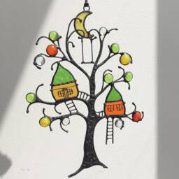 Tree House Stain Glass Suncatcher Picture Home Decor Window Wall Unusual Gift For Halloween - thumbnail 2