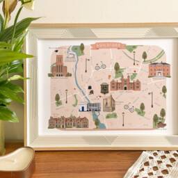 Guildford Map, Illustrated Map Of Guildford, Print, Art, Travel, Poster, Gift, Surrey - thumbnail 2