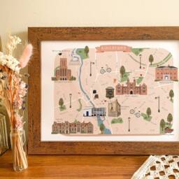 Guildford Map, Illustrated Map Of Guildford, Print, Art, Travel, Poster, Gift, Surrey - thumbnail 3