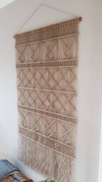 Jute Wall Hanging Macram?? Custom Made Ibiza Interior Decoration Acoustics Natural Material Warm Appearance - thumbnail 3