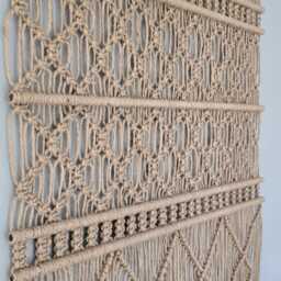 Jute Wall Hanging Macram?? Custom Made Ibiza Interior Decoration Acoustics Natural Material Warm Appearance - thumbnail 2