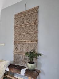 Jute Wall Hanging Macram?? Custom Made Ibiza Interior Decoration Acoustics Natural Material Warm Appearance - thumbnail 1
