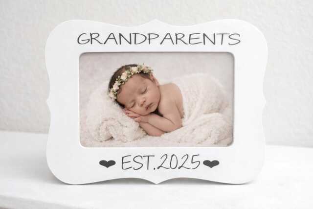 Personalized Grandparents Ultrasound Picture Frame Gift Idea Pregnancy Reveal Photo With Est Year Custom Grandparent Announcement - image 1