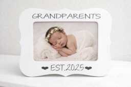 Personalized Grandparents Ultrasound Picture Frame Gift Idea Pregnancy Reveal Photo With Est Year Custom Grandparent Announcement - thumbnail 1