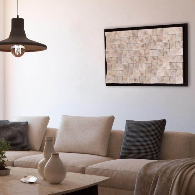 Modern Wood Wall Art - Minimalist 3D Geometric Sculpture A Statement Piece With Character - image 1