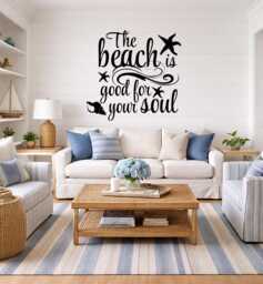 Beach Is Good For Your Soul Vinyl Wall Decal, Coastal Home Decor - thumbnail 1