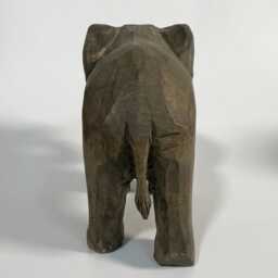 Handmade Wooden Elephant Figurine, Rustic African Carving, Animal Lover Gift, Boho Nursery Decor, Hand Carved Wood Statue - thumbnail 4