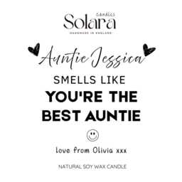 Personalised Best Auntie Candle Gift Set, Smells Like You're The Auntie, Aunty Gift, Handpourred Candle, Heartfelt For Her - thumbnail 2