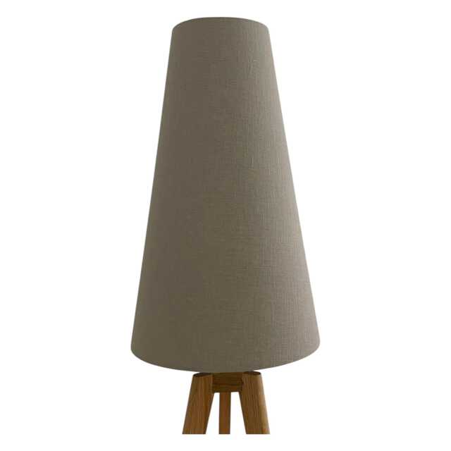 Taupe Brown Textured 100% Linen Extra Tall Tapered Cone Lampshade - image 1